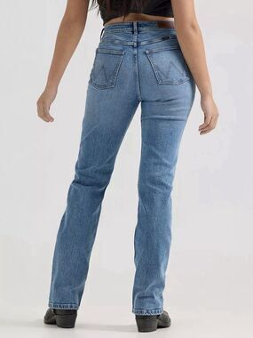 Wrangler High Rise True Straight Leg Jeans Denim Women's Blue Size 16 33x30
